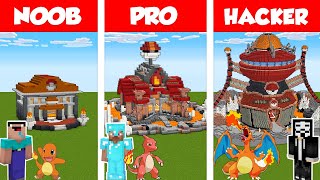 Minecraft Noob Vs Pro Vs Hacker: Pokemon Gym House Build Challenge In Minecraft / Animation