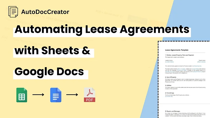 How to streamline Lease Agreements PDFs using Google Docs and Google Sheets