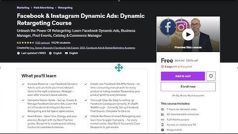 Facebook & Instagram Dynamic Ads Dynamic Retargeting Course