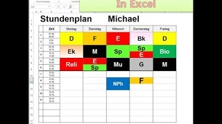 Stundenplan Vorlage In Excel Bearbeiten Youtube