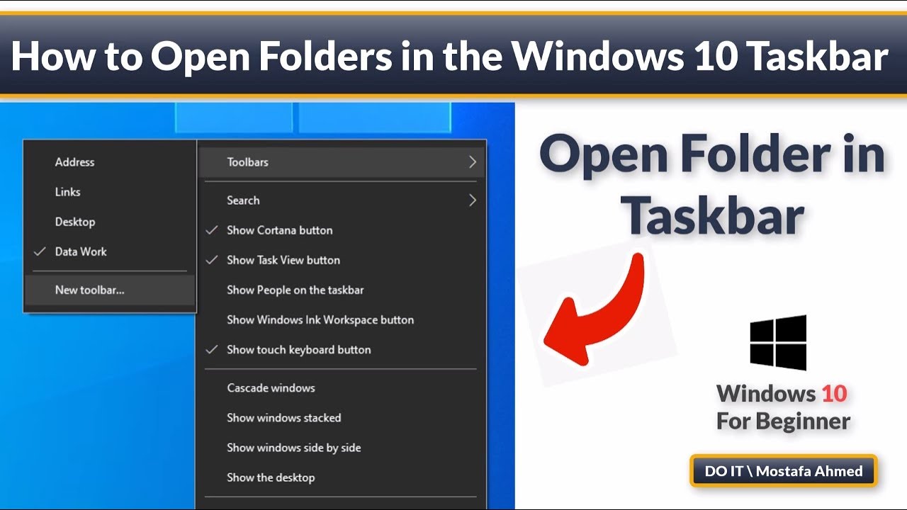 How to Open Folders in the Windows 10 Taskbar. YouTube