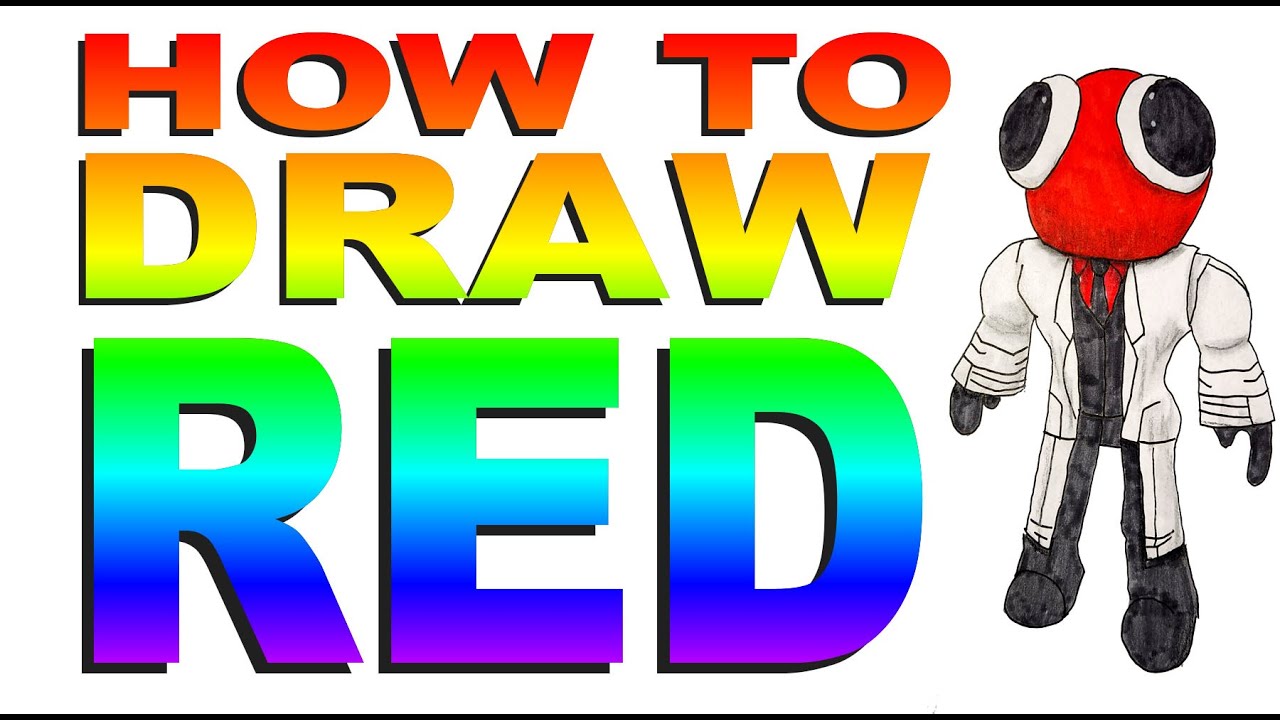 How to Draw RED from RAINBOW FRIENDS - ROBLOX DRAWING 