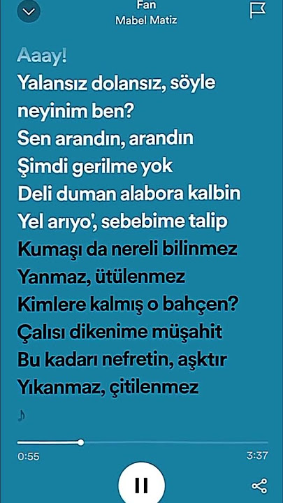 Mabel Matiz - Fan (Speed up - Lyrics)