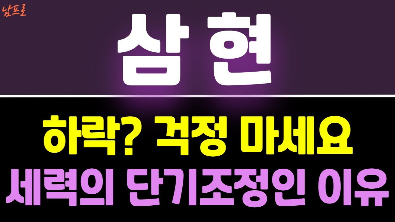 [삼현 주가전망] 하락? 걱정 마세요.  세력의 단기조정인 이유!      