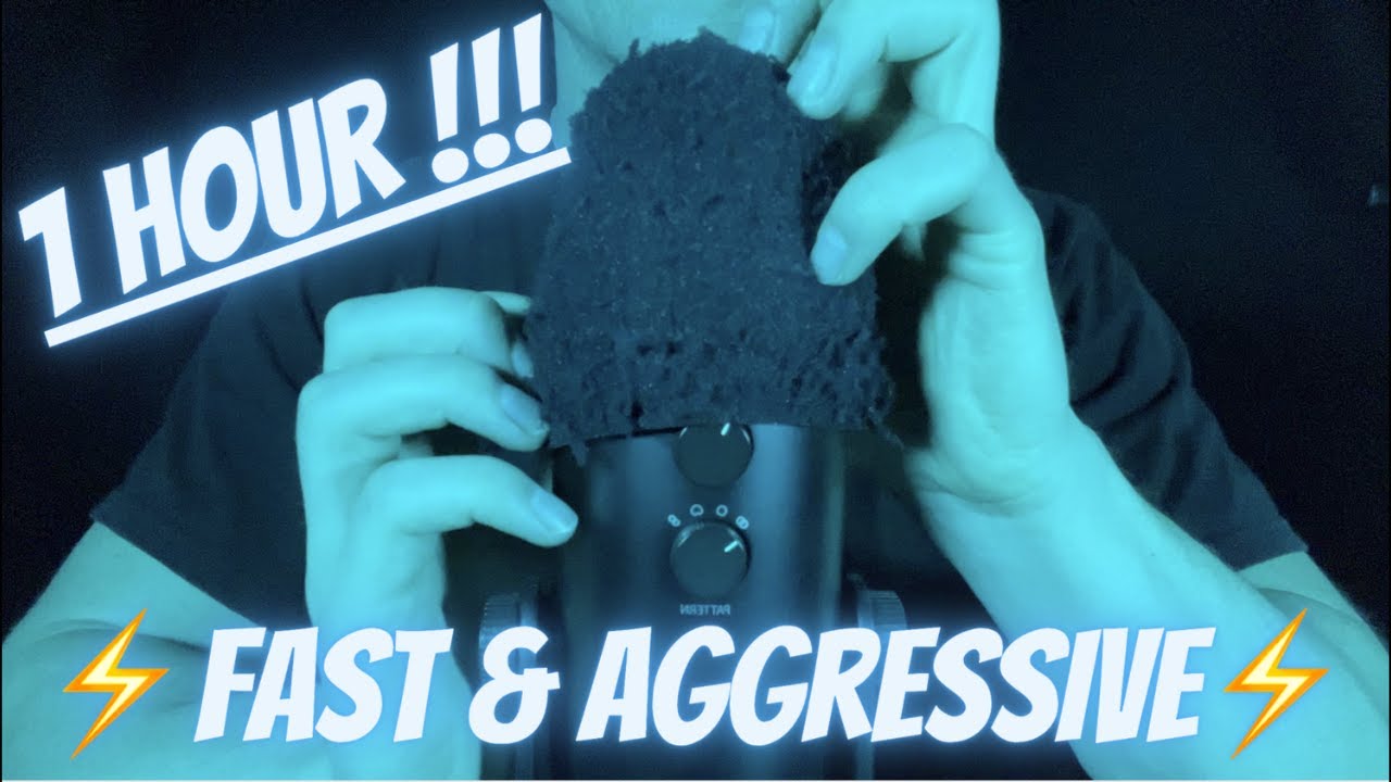 ASMR | 1 hour Fast and Aggressive Mic Scratching | Invisible Triggers ...