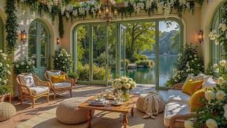 Quiet Morning Coffee Room Jazz | Soft Jazz with Open Lake Views for Focus and Calm