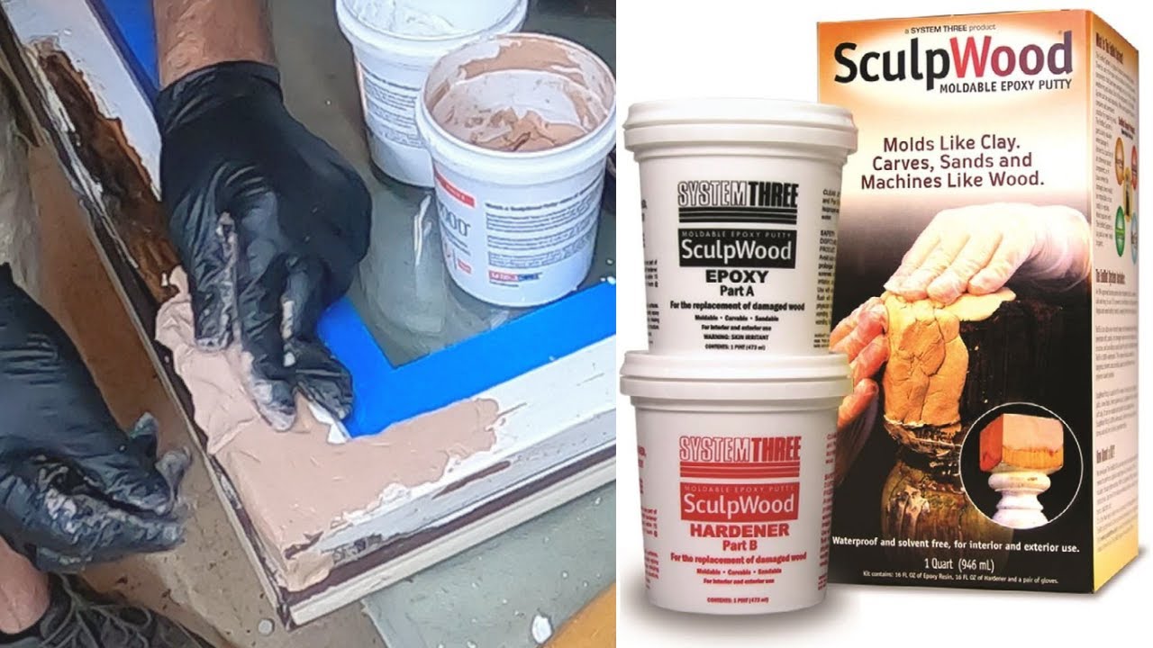 SYSTEM THREE 8 oz. Sculpwood Two Part Epoxy Putty Kit with 4 oz