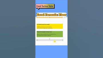 Excel Formula "Floor" | Floor formula Kaise use Karate Hai #excel #technoyatinexcel