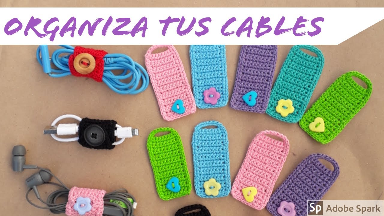 Bandita Organizadora de cables  a crochet