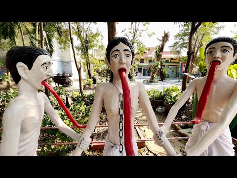 Buddhist Hell (Naraka) at Wat Muang, Thailand – Walking Tour 4K