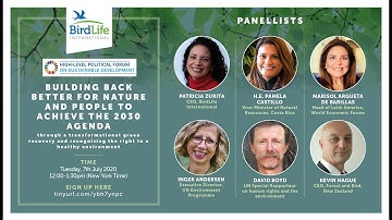 Building Back Better for Nature & People to Achieve the 2030 Agenda | UN HLPF Side Event