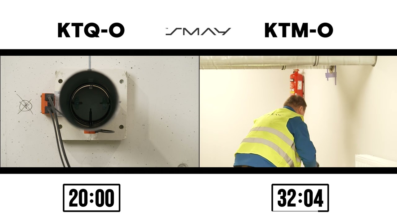 Porównanie czasu montażu klapy przeciwpożarowej KTQ-O vs KTM-O