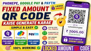 How To Create PhonePe & Paytm Fixed Amount QR Code | Scan Karte Hi Amount Show | Generate QR Code