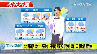 20201127中天新聞 【氣象】好天氣結束!冷空氣將報到 北東明顯降溫轉雨