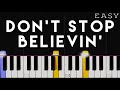 Journey - Don't Stop Believin' | EASY Piano Tutorial