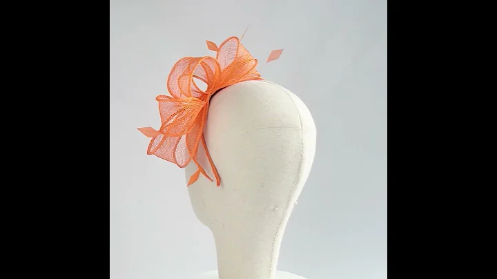Orange Loop Fascinator with Coque Feathers