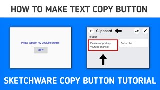 How to make text copy button | Sketchware copy button tutorials | Clipboard Copy Button