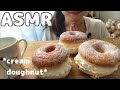【ASMR】ミスドのハニーディップにクリームをサンドして食べる🍩No Talking・eating sounds・mukbang🎶cream doughnuts💕
