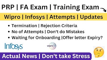 Wipro Infosys | PRP Exam FA Termination Rejection Criteria|Don