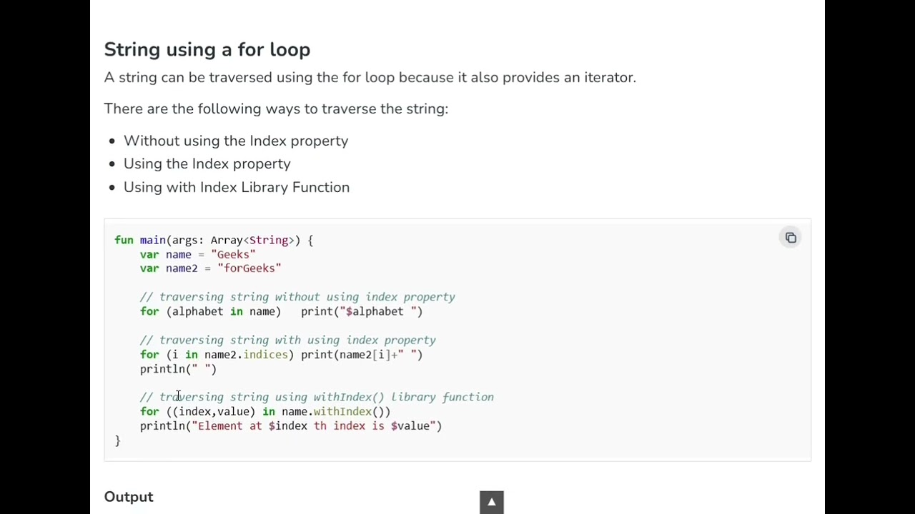For loop in kotlin using Range,Array, String, collection (in telugu)