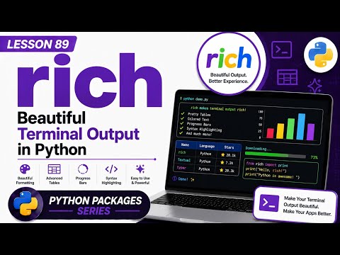 L89 | rich: Beautiful Terminal Output in Python | Python Packages Series | Uplatz