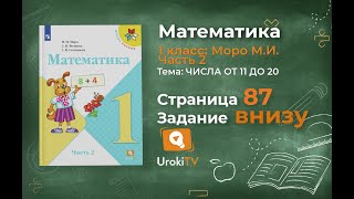 Страница 87 Задание внизу – Математика 1 класс (Моро) Часть 2 Страница 87 Задание внизу – Математика 1 класс (Моро) Часть 2