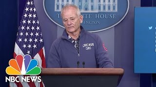 Bill Murray Crashes White House Press Briefing Room To Talk Baseball NBC News