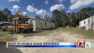 Body identified in mobile home in Sampson County