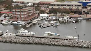 9-17-20 Drone Footage of Downtown Pensacola Marina Destroyed - Post Hurricane Sally