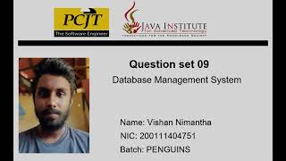 Details Question Set 09 | Database Management System | Java Institute News