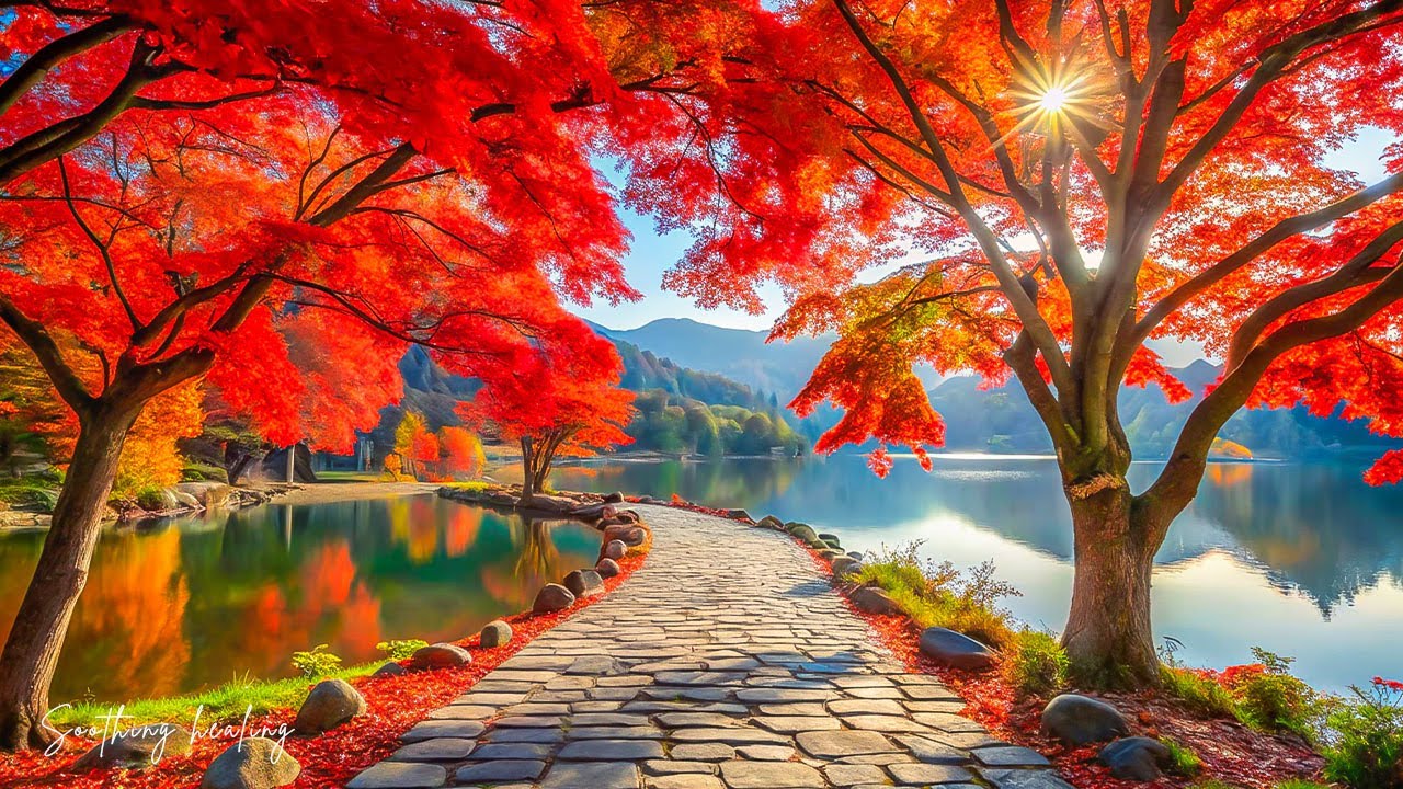 Красивая расслабляющая музыка и осенний пейзаж 🍂 Музыка для исцеления, снятия стресса и успокоения