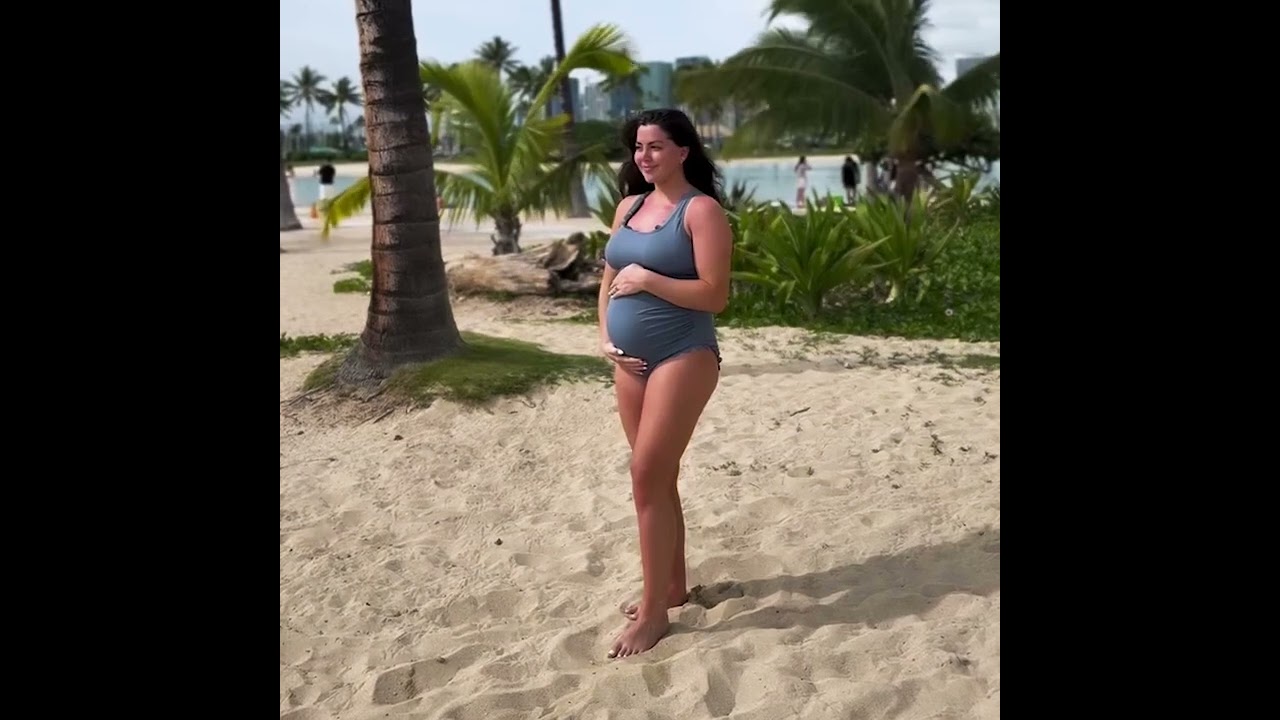 Cute Maternity Bathing Suit Try On