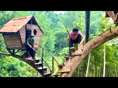 Building A Tree House In 2 Days Girl Builds Her Own Wooden Cabin From Start To Finish Ma Thi Hieu
