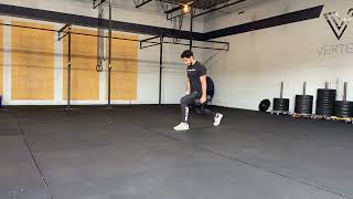 DB knees over toes walking lunges