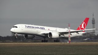 12 Minutes Of A350 Actions At Schiphol Airport - Delta, Singapore, Turkish, China Airlines, Finnair
