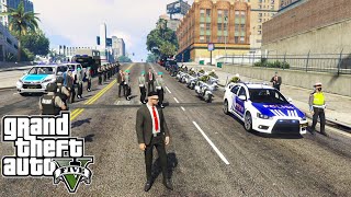 The President's Escort Runs into a Riot on the Street || GTA 5 Mod Indonesian Police screenshot 5