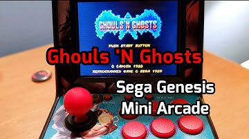 Ghouls N Ghosts Level 1 Gameplay on Sega Genesis Mini Arcade Game Machine by Golden Security