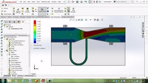 Solidworks CFD tutorial: Venturimeter CFD