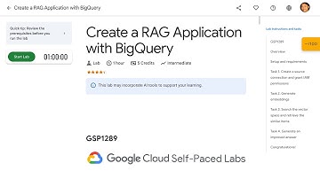 Create a RAG Application with BigQuery GSP1289