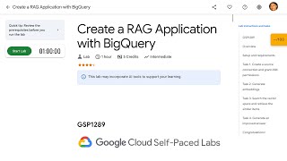 Create a RAG Application with BigQuery GSP1289
