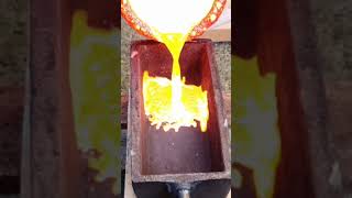#shorts  Pouring huge copper bar(s) #copper