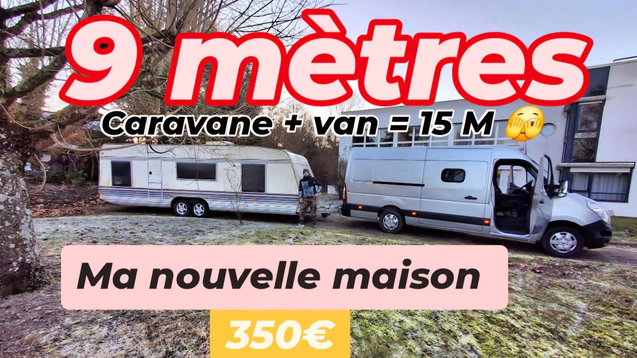 Je te présente ma nouvelle CARAVANE de 9 mètres !! je crève sur la route !! #caravan #van #pourtoi