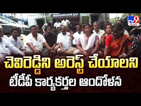 TDP Activists Demand Chevireddy’s Arrest| చెవిరెడ్డిని అరెస్ట్ చేయాలని టీడీపీ కార్యకర్తల ఆందోళన-TV9 - TV9