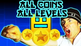 Geometry Dash ALL COINS, ALL LEVELS ~ Sung by DJ EricVanWilderman