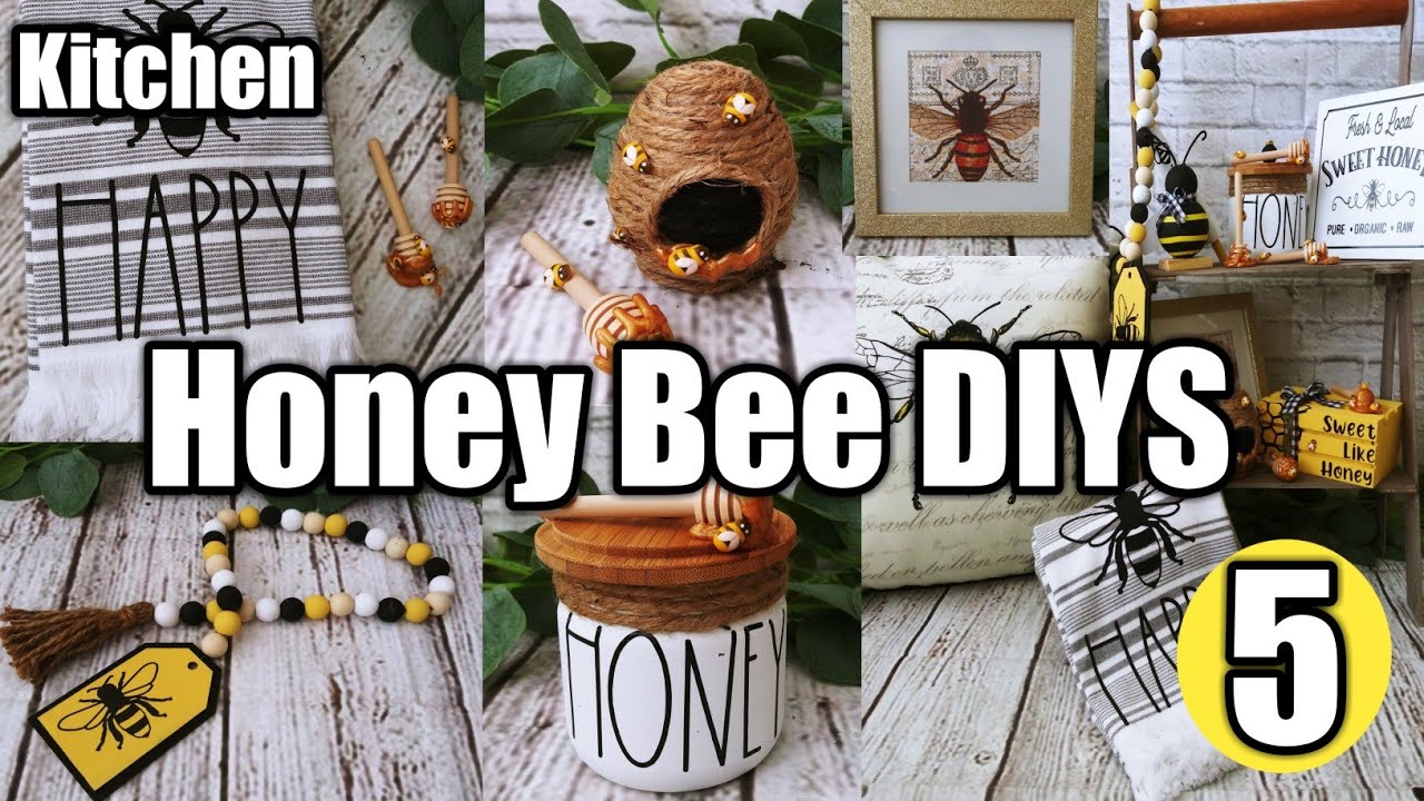 15 BEE & HONEY TIERED TRAY DIYS, Summer Home Decor Ideas