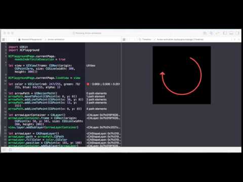 Arrow animation designed in a Xcode Playground
