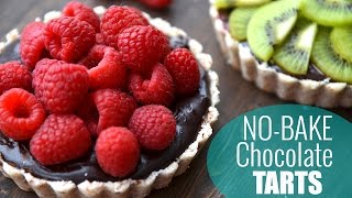 No Bake Chocolate Raspberry Tarts Healthy Dessert Recipe