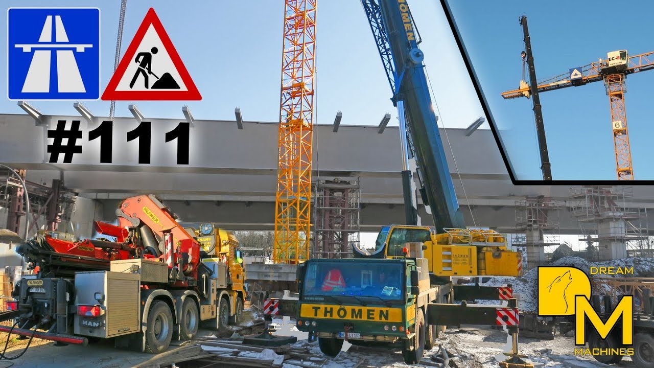 GROSSBAUSTELLE AUTOBAHNBRÜCKE VERSCHIEBEN & KRAN AUFBAUEN 🚧 MEGA AUTOBAHN BAUSTELLE 