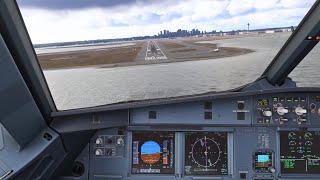 MSFS2024 RAW Data ILS to Boston on VATSIM w/ a Crosswind Landing | Fenix A320