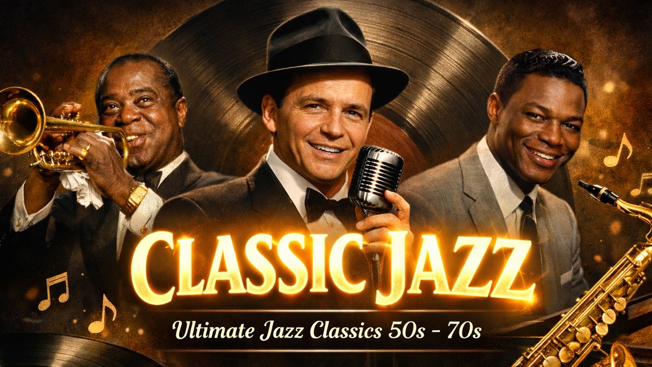 Best Vintage Jazz Classics 50s-70s: Franks Sinatra , Louis Armstrong, Nat King Cole, Ella Fitzgerald